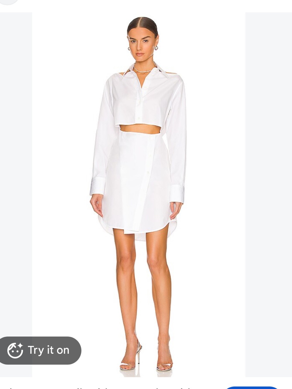 Helmut Lang White Shirt Poplin Mini Dress